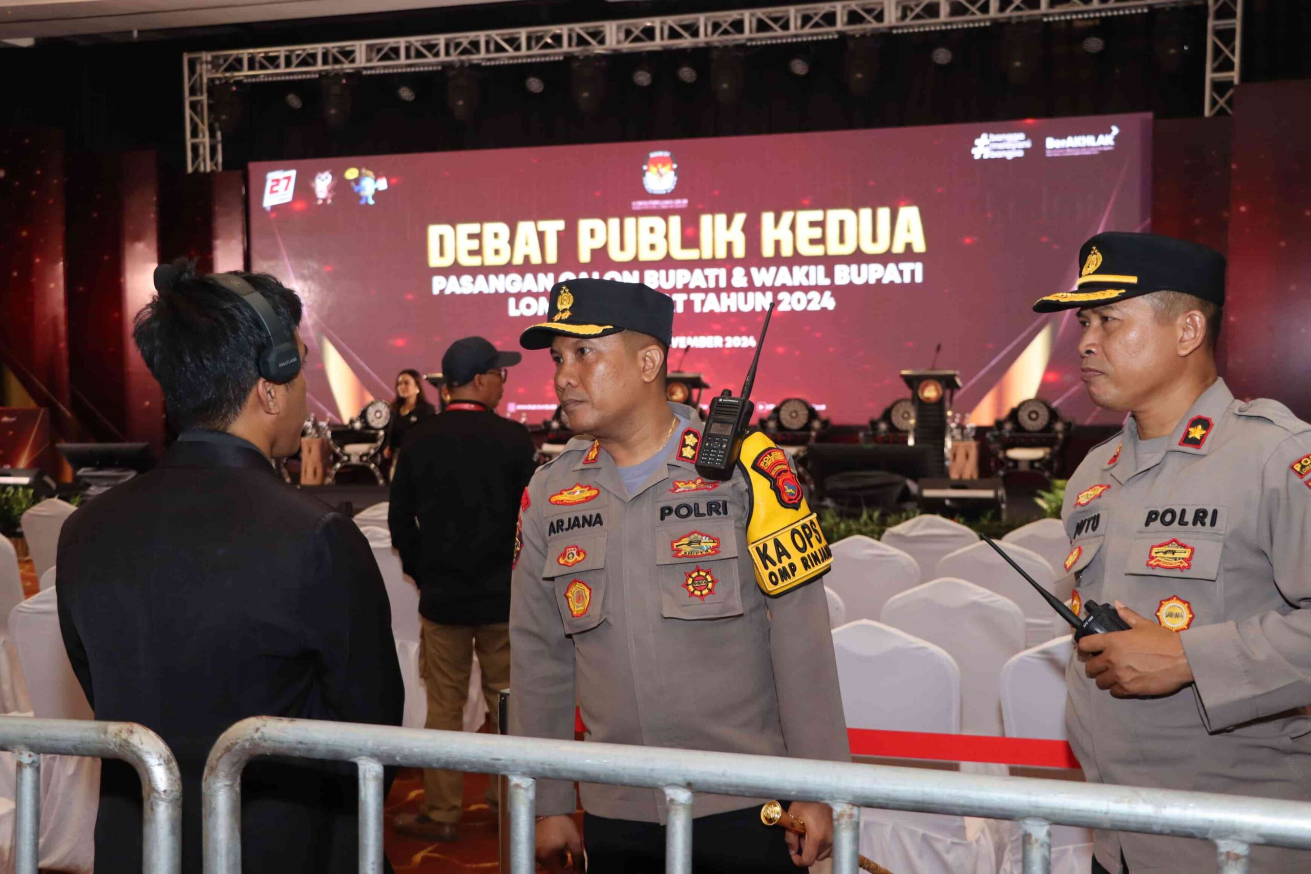 Sukses dan Lancar, Pengamanan Ketat Warnai Debat Publik Kedua Lombok Barat 2024