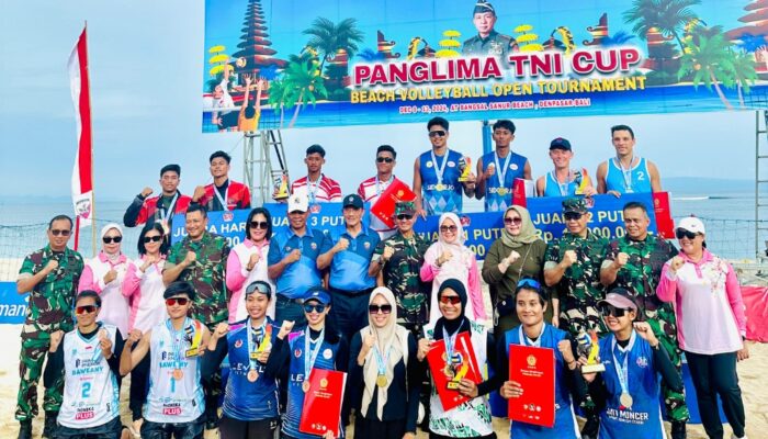 Kodim 1606/Mataram Juara di Turnamen Voli Pantai Internasional