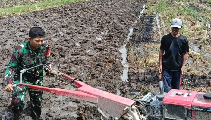 Babinsa Jempong Baru Dampingi Petani Perluas Sawah 3,2 Hektar 